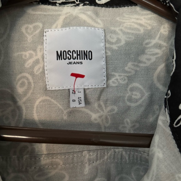 - Moschino Jean Jacket - made in Italy black and white size 8 USA size 42 - Picture 7 of 13